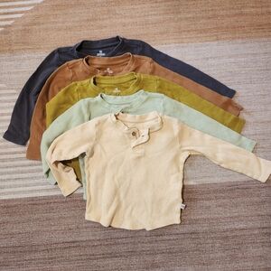 Bundle of 5 HonestBaby waffle henleys